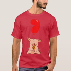 Pizza Pig - 7. Geburtstag - Kinder Ballon Party Pr T-Shirt