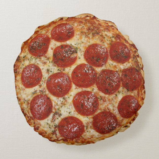 Pizza Pillow Rundes Kissen (Rückseite)