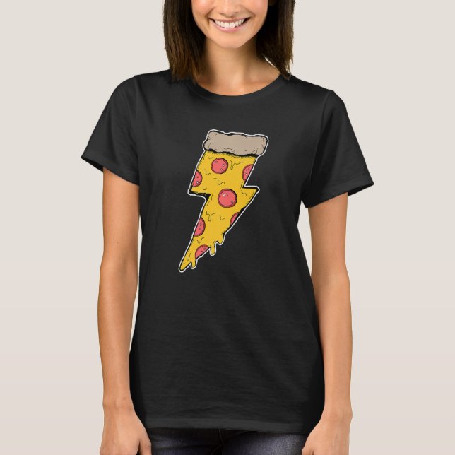 Pizza Pizza cool Pizza Power Blitze T-Shirt (Vorderseite)