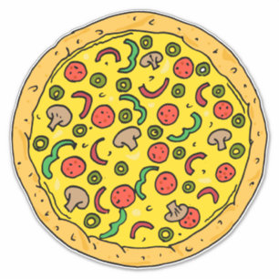 Pizza Pizza Pie Leckeres Fast Food Aufkleber