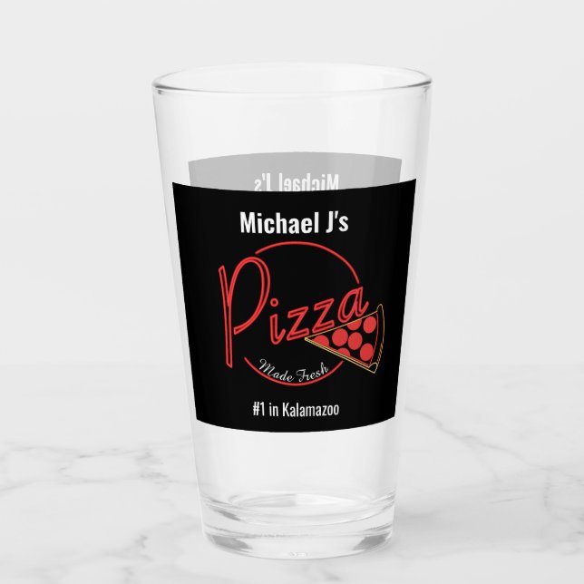 Pizza Pizzeria Beer Glass Glas (Vorderseite)