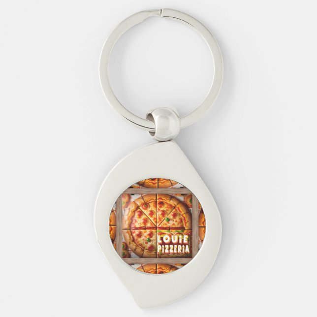 Pizza Pizzeria Design Schlüsselanhänger (Vorderseite)