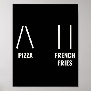 Pizza Pommes Frites Skifahren Zitat Lustiger Skifa Poster