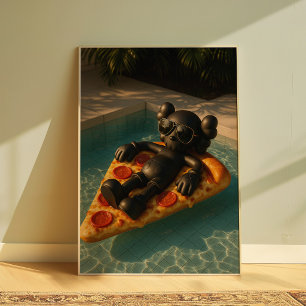 Pizza-Pool-Schwimmkörper Lustiges Sommer-Pool-Wand Poster