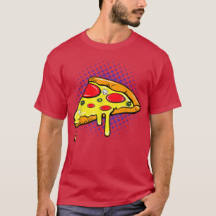 Pizza Pop Art 80er 90s 80er 90s Thema Vintages Par T-Shirt