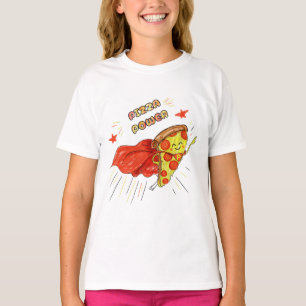 Pizza Power – Lustige Superhelden-Pizza-Scheibe T-Shirt