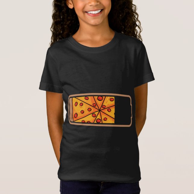 Pizza Power Slice Battery Pizzeria Pizzaiolo Itali T-Shirt (Vorderseite)