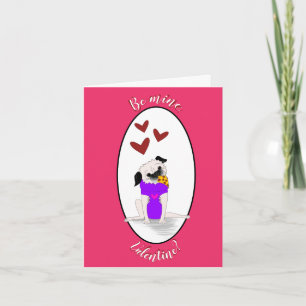 Pizza Pug: Sei mein, Valentinstag-Faltgrußkarte Karte
