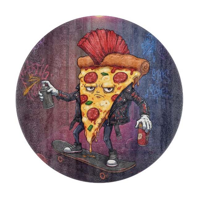 Pizza Punk Schneidebrett (Vorderseite)