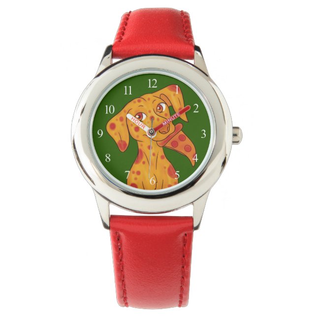 Pizza Puppy Armbanduhr (Vorderseite)