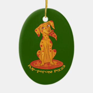 Pizza Puppy Keramikornament
