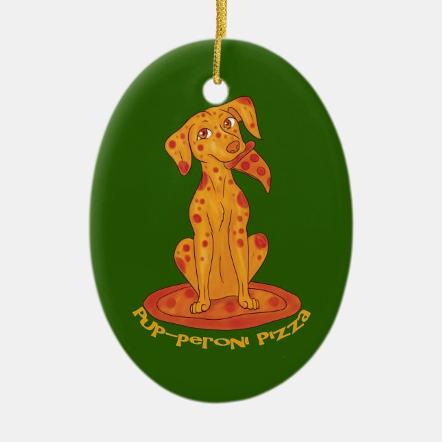 Pizza Puppy Keramikornament (Vorne)