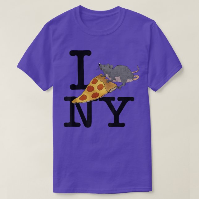 Pizza Rat, I Liebe New York, Pizza , Ironic  T-Shirt (Design vorne)