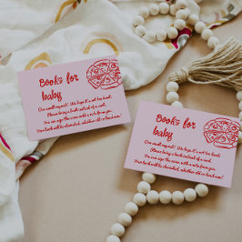 Pizza Red Pink Handgezeichnete Babybuchanfrage Begleitkarte