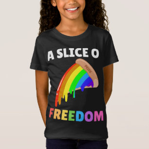 Pizza-Regenbogenflagge für den Gay Pride "Slice of T-Shirt