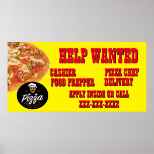 Pizza Restaurant Anpassen Hilfe Gewollt Shop-Logo Poster