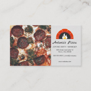 Pizza Restaurant Brick Oven Business Card Visitenkarte