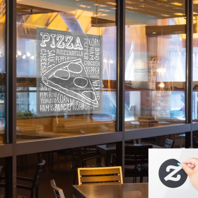 Pizza Restaurant Business Fensteraufkleber (Restaurantfenster)