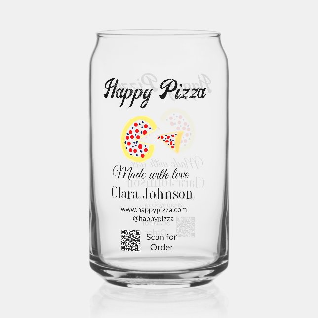Pizza restaurant cafe pizzeria scan QR code order  Dosenglas (Vorderseite)