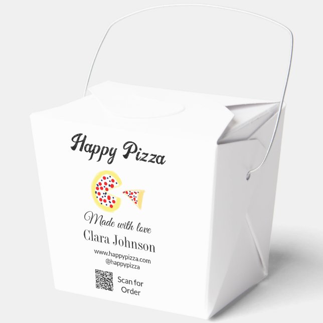 Pizza restaurant cafe pizzeria scan QR code order  Geschenkschachtel (Vorderseite)