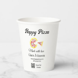 Pizza restaurant cafe pizzeria scan QR code order  Pappbecher