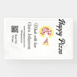 Pizza Restaurant Café Pizzeria Scan QR Code Reihen Banner