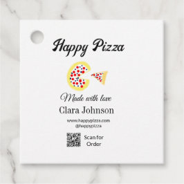 Pizza Restaurant Café Pizzeria Scan QR Code Reihen Geschenkanhänger