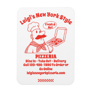 Pizza-Restaurant detaillierte Grafik anpassen Magnet