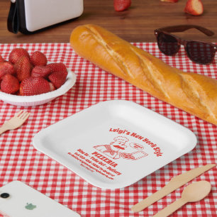 Pizza-Restaurant detaillierte Grafik anpassen Pappteller
