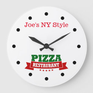 Pizza Restaurant Thema Wall Clock Große Wanduhr