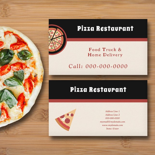 Pizza Restaurant Visitenkarte (Pizza Restaurant Business Card)