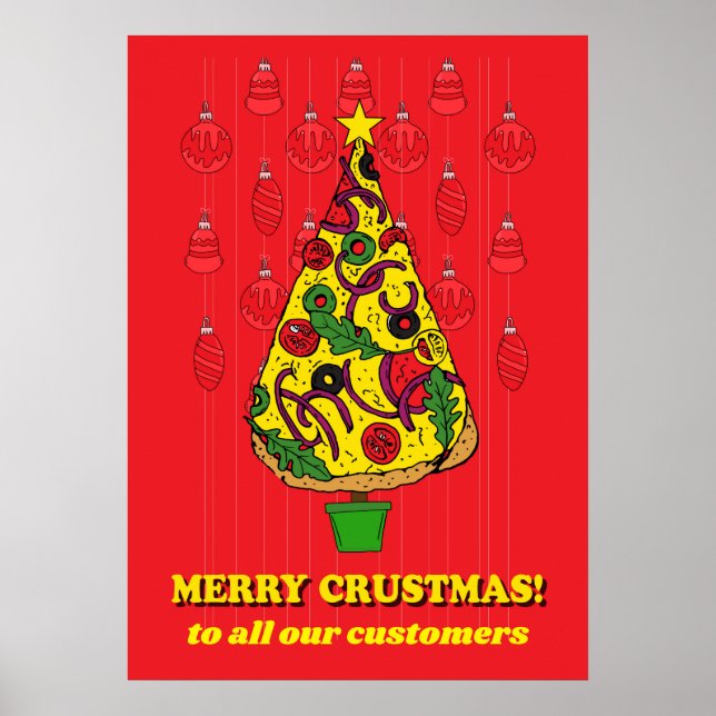 Pizza Restaurant Weihnachten Kunde Vielen Dank Unt Poster (Vorne)