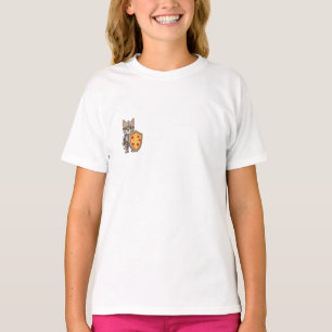 Pizza-Ritter Corgi Hund Kinder T-Shirt