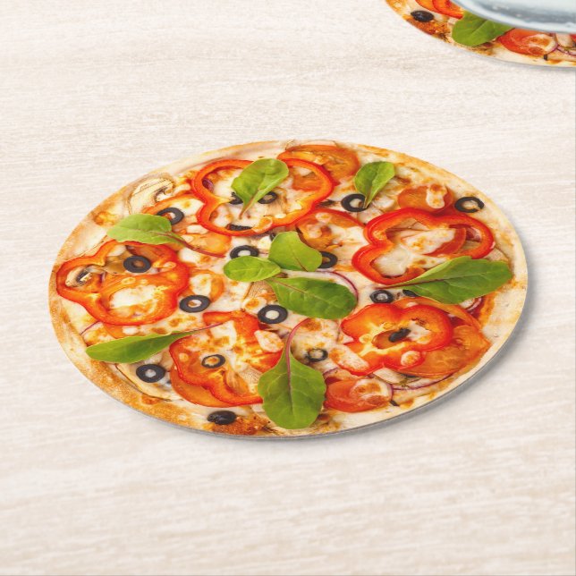 Pizza Round Paper Untersetzer (Angewinkelt)