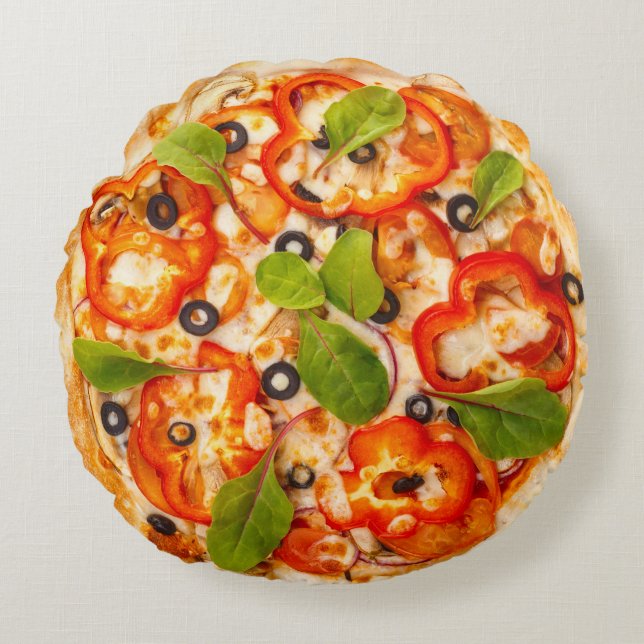 Pizza Round Pillow Rundes Kissen (Vorderseite)