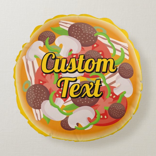 Pizza Round Pillow Rundes Kissen (Vorderseite)