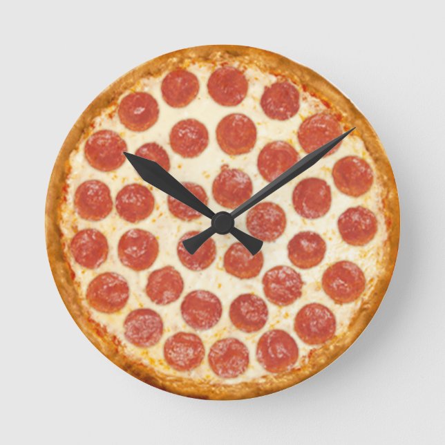 Pizza Runde Wanduhr (Vorderseite)