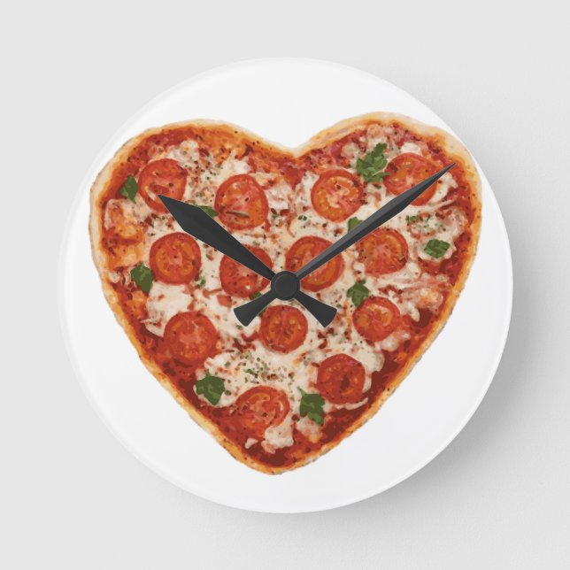 Pizza Runde Wanduhr (Vorderseite)