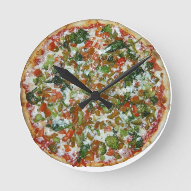 Pizza Runde Wanduhr (Vorderseite)
