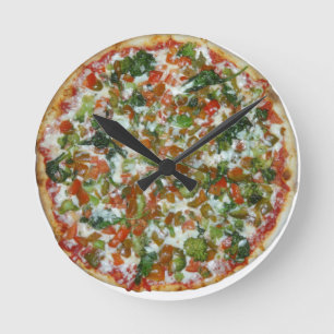 Pizza Runde Wanduhr