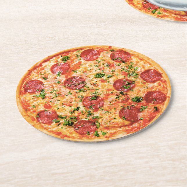 Pizza Runder Pappuntersetzer (Angewinkelt)