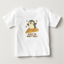 Pizza-Rutschmeister – Pinguin auf einer Scheibe  Baby T-shirt