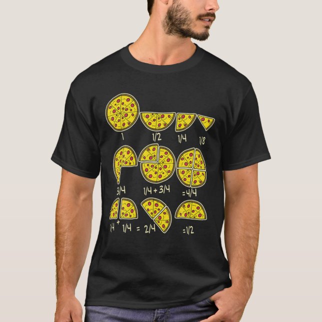 Pizza Salami Cheese Quick Mah Fractions Math Teac T-Shirt (Vorderseite)