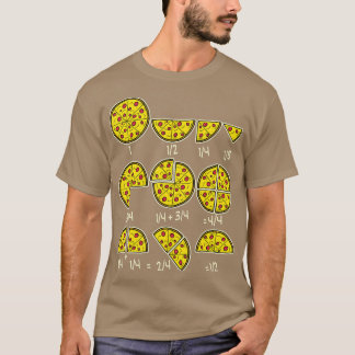 Pizza Salami Cheese Quick Mah Fractions Math Teac T-Shirt