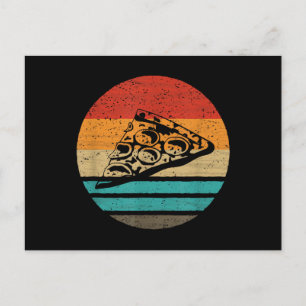 Pizza-Scheibe im Retro-Stil Vintage Postkarte