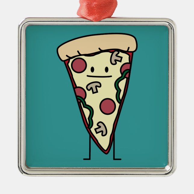 Pizza-Scheibe Ornament Aus Metall (Vorne)