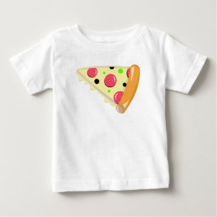Pizza-Scheibe Vatertag Baby Weißes T-Shirt