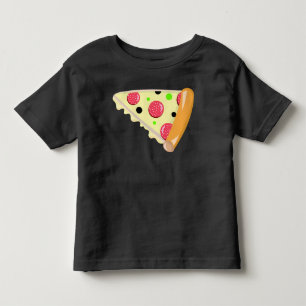 Pizza-Scheibe Vatertag Kleinkind Schwarzes T-Shirt