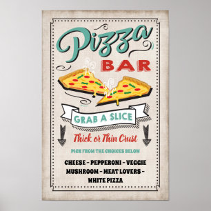 Pizza-Scheiben-Bar-Party-Schild Poster