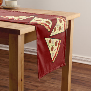 Pizza-Scheiben-Design Kurzer Tischläufer